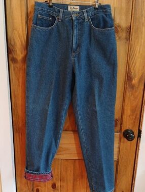 Vintage L.L. Bean Flannel Lined Denim Jeans - 12
